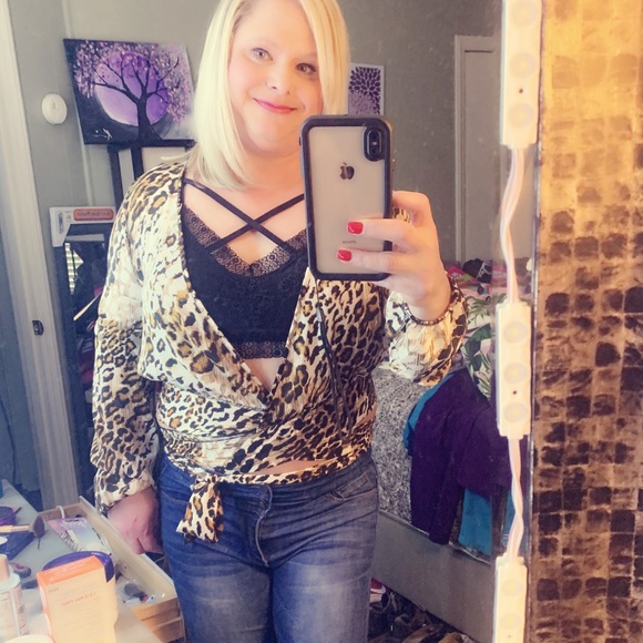 Fashion Nova Tops - Fashion nova little white lies top animal print
